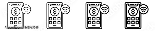 Mobile Payment  Icon Set Different Style Collection
