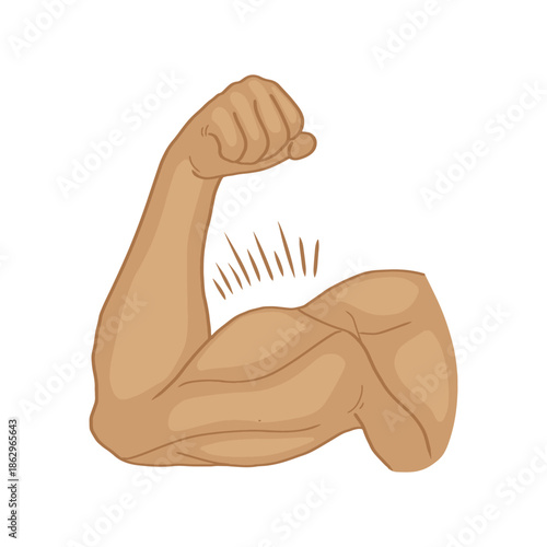Strong flexing bicep arm muscle vector illustration