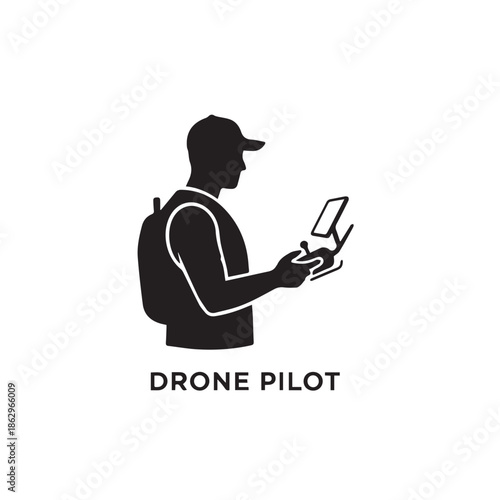 Professional drone pilot operating advanced drone technology