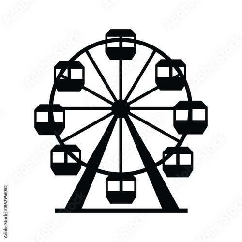 Black Silhouette of a Ferris Wheel