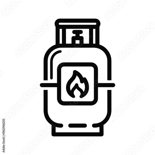 Gas Cylinder Icon Simple Black Design