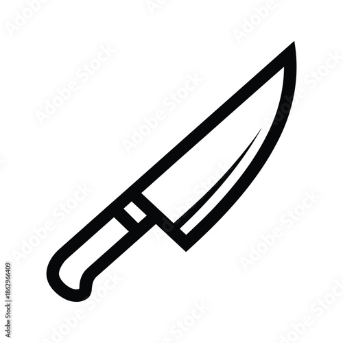 Black kitchen knife illustration