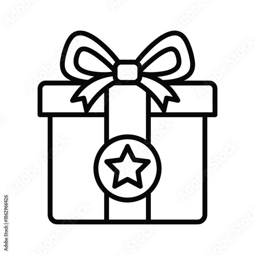 Gift Box with Star Icon