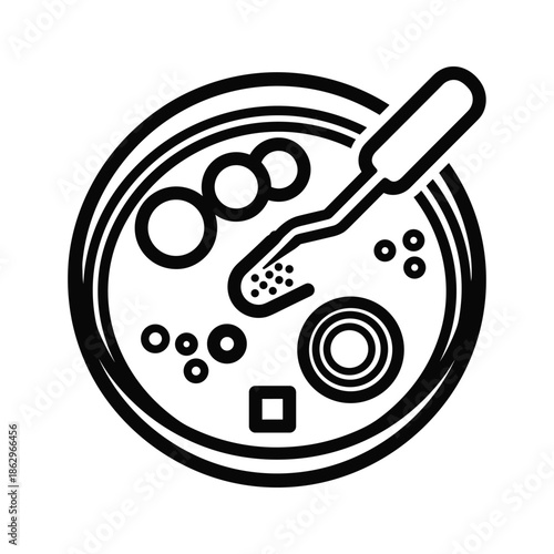 Cosmetic cream in bowl with pipette