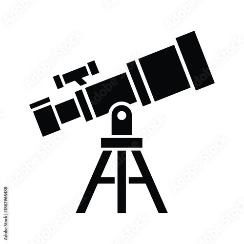 Black Silhouette Telescope Illustration