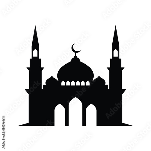 Mosque Silhouette Icon Mosque Illustration