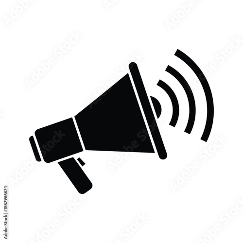 Megaphone icon black silhouette loudspeaker