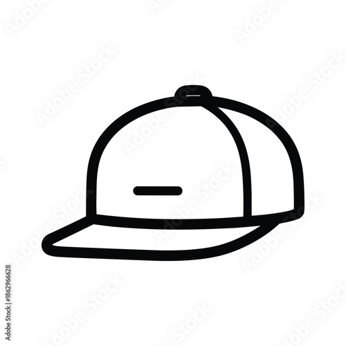 Black Baseball Cap Icon Illustration