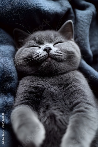 Sleeping British Shorthair Cat