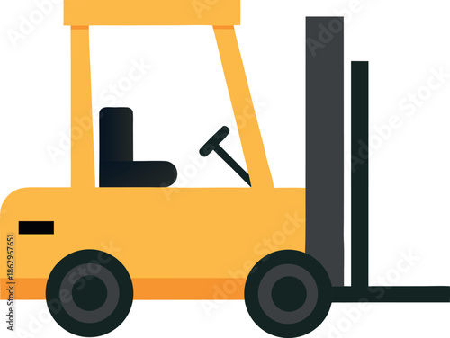 Forklift Side View Icon for Industrial Cargo Lift Equipment Illustration