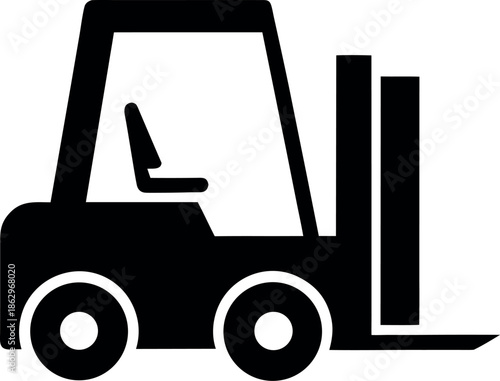 Forklift Silhouette Icon for Industrial Cargo Transport Equipment Illustration