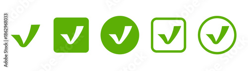 Check mark icons . Green check mark vector icons. Vector illustration.  Approved icon.
