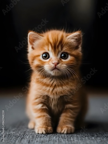 Fluffy Orange Tabby Kitten Portrait