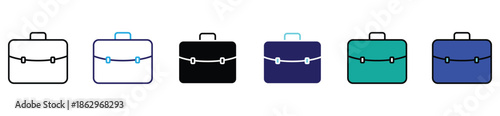 Business Briefcase Icon in Vector Style	