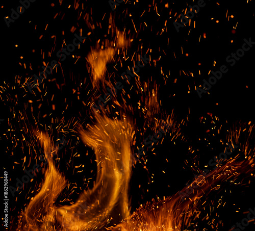 A fire is burning and the smoke is falling