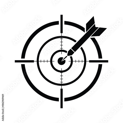 Target with arrow hitting center bullseye