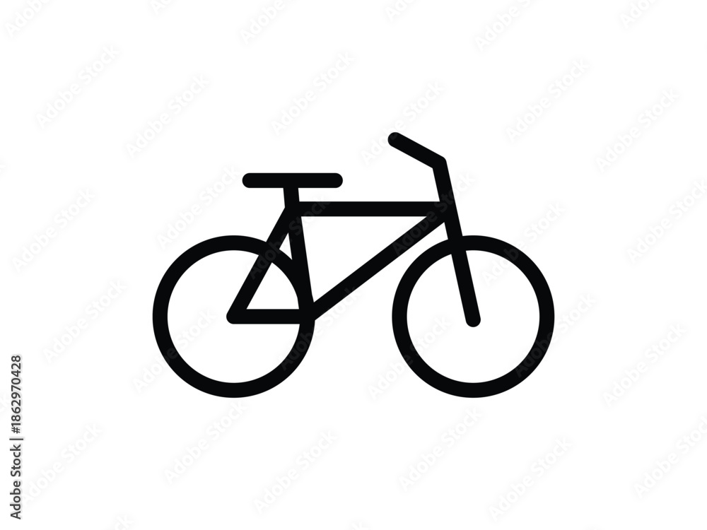 Obraz premium Simple Bicycle Vector Icon – Minimal Cycle Outline Illustration