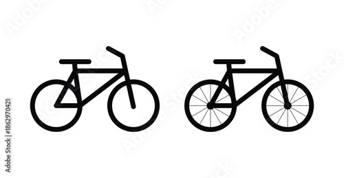 Foto Simple Bicycle Vector Icon – Minimal Cycle Outline Illustration
