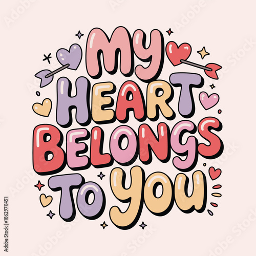 A sweet declaration of devoted love and affection in pastels.