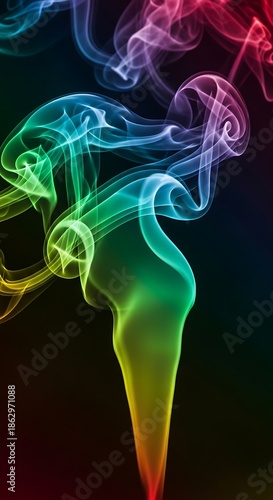 Colorful Smoke Plumes - A Mesmerizing Display of Light and Color.