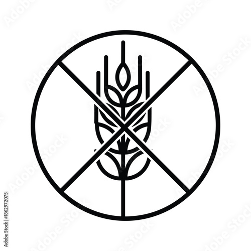 Prohibited sign with wheat or barley