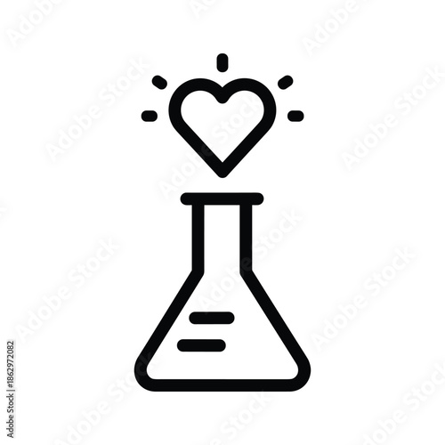 Laboratory Flask with Heart Symbol