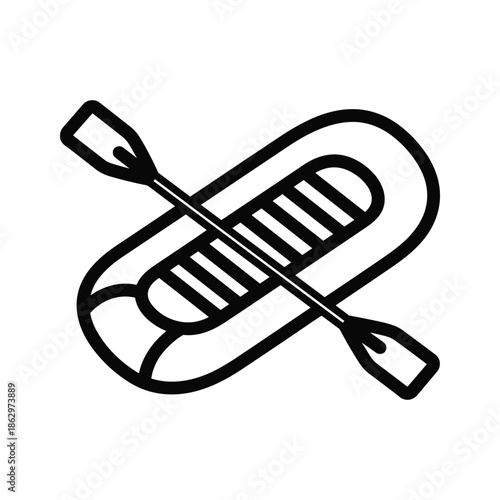 Canoe with crossed paddles illustration