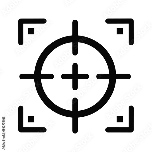 Target symbol with crosshair and corner brackets