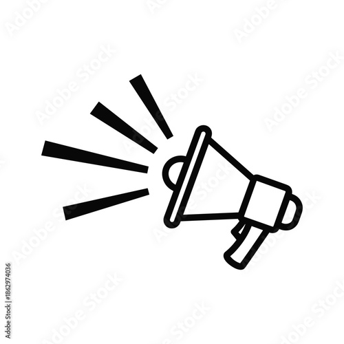 Megaphone icon symbolizing loud announcement or public speaking
