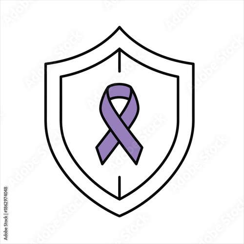 Protection shield icon symbolizing security and safety in a clean vector design for web and digital use