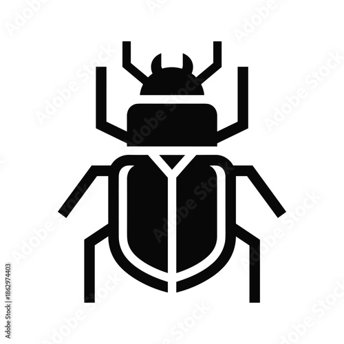 Black beetle icon on white background