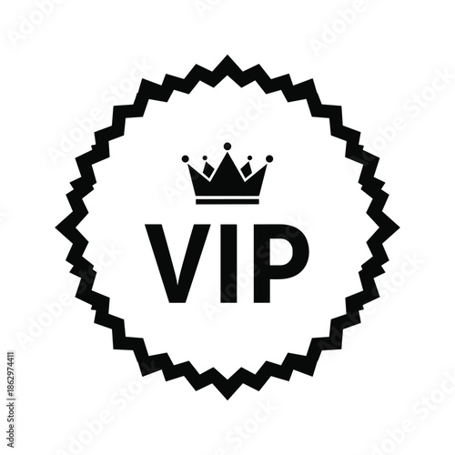 Vip logo with crown and seal