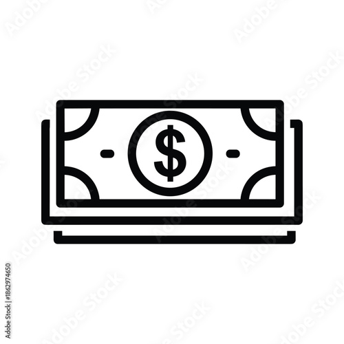 Dollar bill icon representing finance and currency