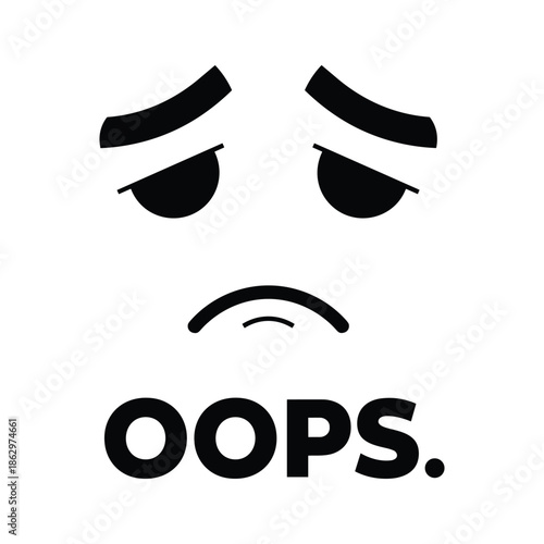 Oops, something went wrong with sad face expression