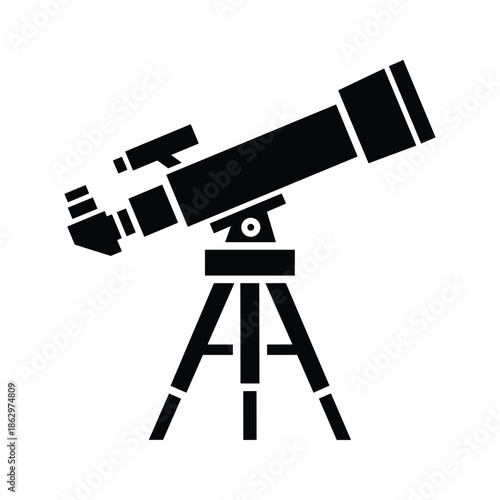 Telescope on tripod stand for stargazing