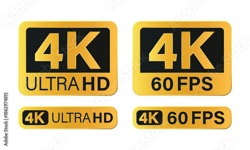4k ultra hd and 60 fps video resolution badges