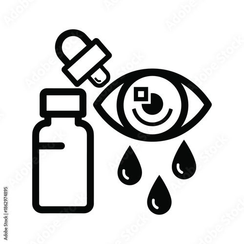 Eye care with dropper bottle and tears