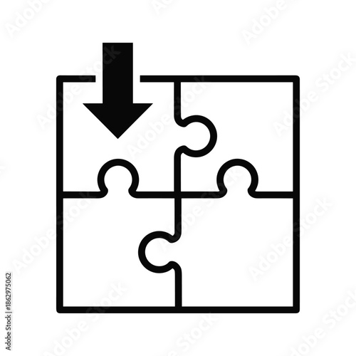 Puzzle piece being placed in correct position