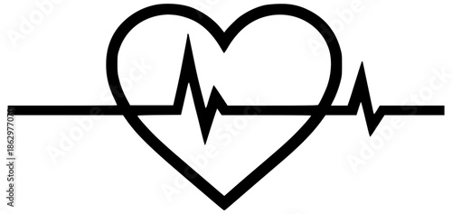 Heart with heartbeat pulse line illustration
