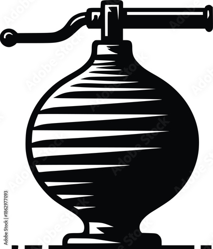 Vintage hand sprayer illustration in black and white a classic gardening tool