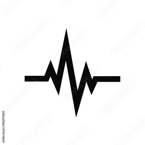 Black silhouette of an electrocardiogram reading heartbeat