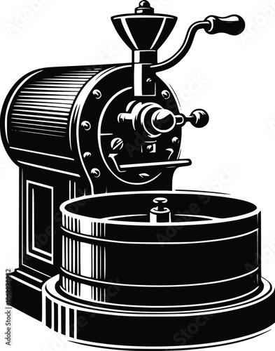 Vintage coffee grinder illustration a classic kitchen tool for fresh beans