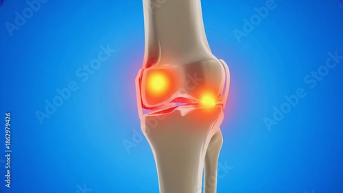 Wallpaper Mural Artistic illustration of the human knee joint with pain depicted Torontodigital.ca