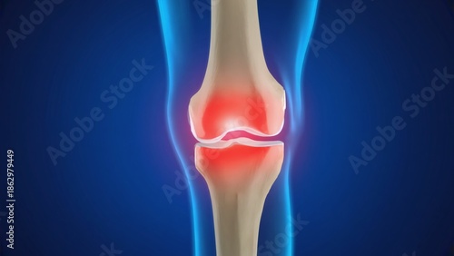 Wallpaper Mural Human knee joint with heat map pain illustration Torontodigital.ca