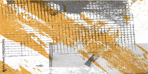 Halftone yellow dots pattern and black gradient grunge texture background.