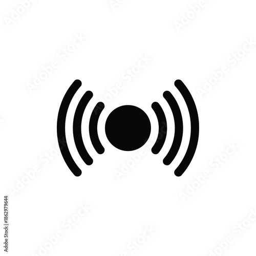 Black sound wave symbol signal