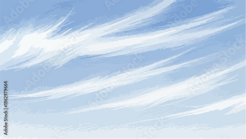 Thin cirrus clouds across blue sky illustration