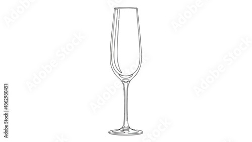 Simple minimalist outline of a champagne flute glass