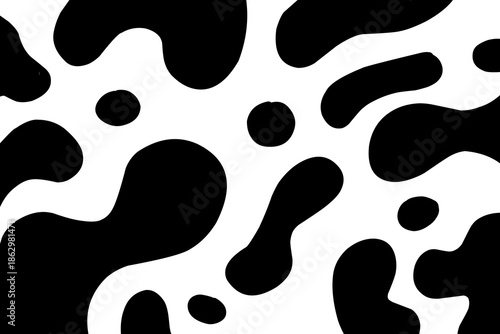 Billede på lærred Modern abstract black and white pattern with organic shapes