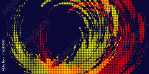 Abstract Circular Halftone Swirl Background